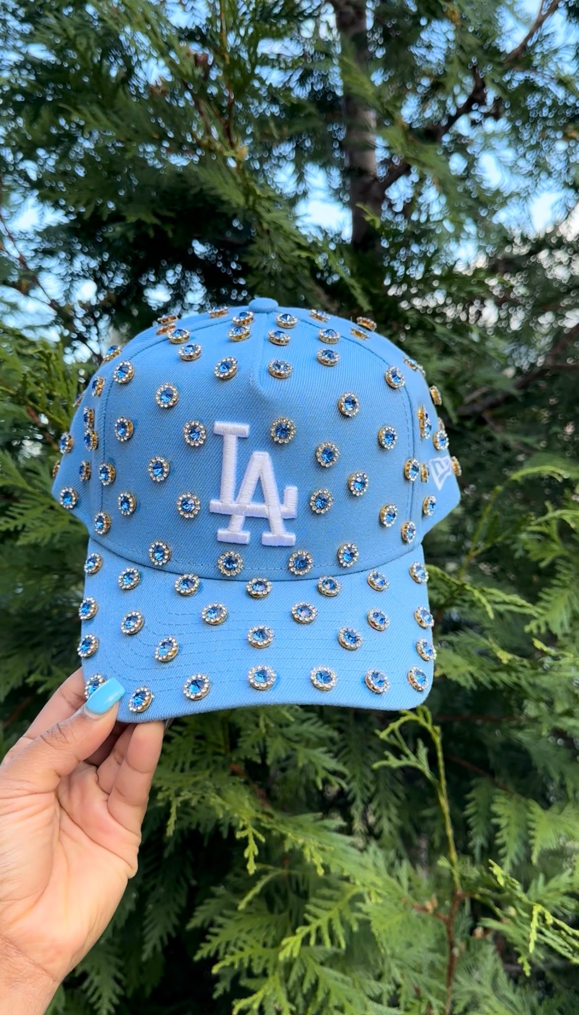 Rhinestone Fitted Hat